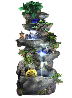 田园风庭院假山喷泉景观流水摆件