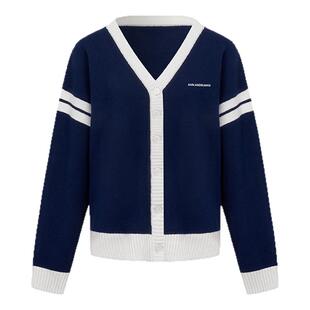 ANN ANDELMAN 25秋冬新款女士撞色V领毛织开衫银泰百货 301286