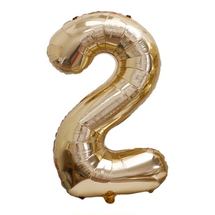 32寸白金色成长礼18岁数字铝膜气球浅金生日装饰派对布置拍照道具