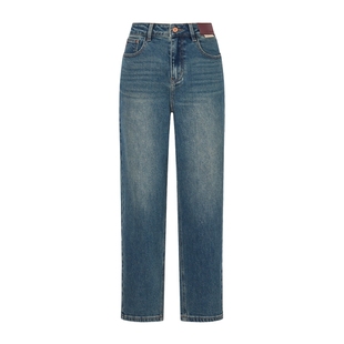 POLOWALK女式牛仔裤2025秋冬裤新品经典微弹直筒显瘦女装长裤子