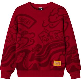 361童装男女童毛衣2026新款中大童秋冬加厚儿童红色喜庆保暖上衣