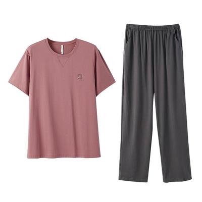 安之伴【巨凉感】情侣睡衣女夏季2025新款纯棉男士简约家居服套装