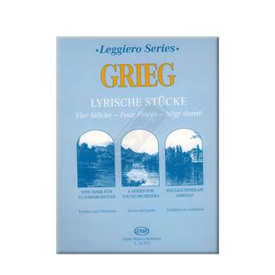 格里格 抒情作品集 弦乐合奏 总分谱 布达佩斯原版乐谱书 Edvard Grieg Lyrische Stucke Four Pieces string orchestra Z14275