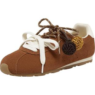 【小曲奇】百思图2025秋新款真皮德训鞋运动休闲松果女鞋A2715CM5