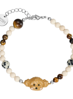 KITSH泰迪小狗手链天然石串珠