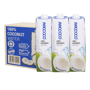 innococo椰子水泰国进口100%纯椰子水1L*12盒NFC果汁