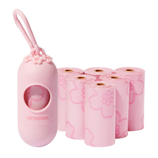 未卡樱花胶囊拾便器户外遛狗捡屎神器加厚便携自带香气猫砂垃圾袋