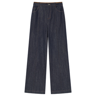 COVERINS原色牛仔裤女直筒阔腿裤拼色2025新款CC35320190