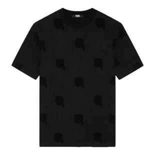 KARL LAGERFELD休闲圆领短袖T恤男士纯色25年秋新品卡尔拉格斐