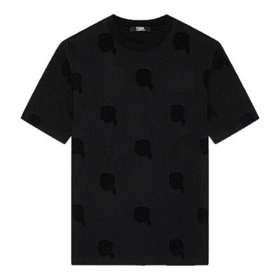 KARL LAGERFELD休闲圆领短袖T恤男士纯色25年秋新品卡尔拉格斐