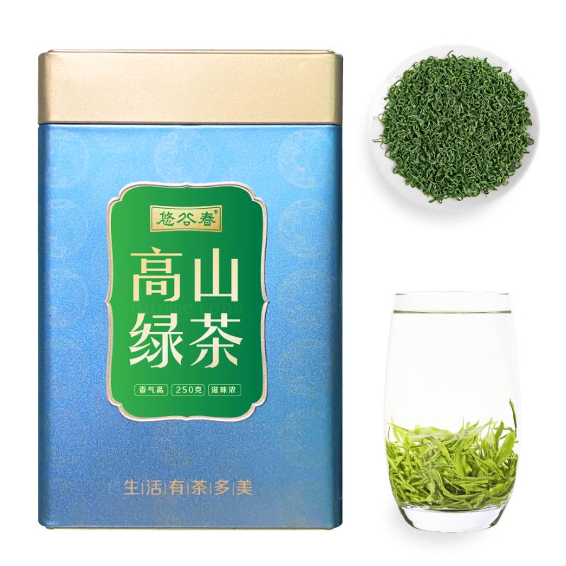 悠谷春2023新茶明前绿茶高山云雾一级春茶毛尖茶叶炒青罐装250g