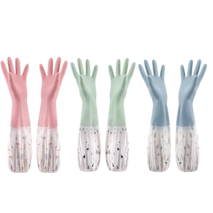 洗碗手套家务耐用防水厨房女士专用加绒加厚清洁洗衣衣服胶皮加长