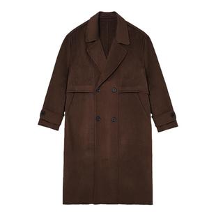 Eli 【柏林纪事】韩系简约冬保暖美拉德手缝双面尼棉羊毛大衣外套