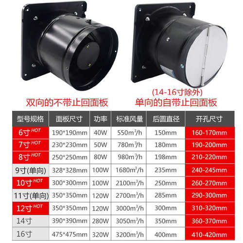 小型简易抽烟机强力抽风机排油排风扇室内通风换气扇高速排气扇