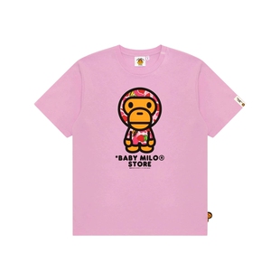 BABY MILO STORE女装26年春夏迷彩卡通小猴图案短袖T恤0450XXQ