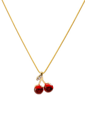 小清新红色樱桃项链女