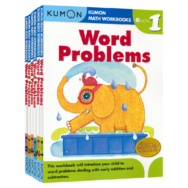 Kumon 公文式教育 数学应用题 Math Workbooks Word Problems 小学1-6年级练习册 批判性思维 应用题专项训练教辅 英文原版进口