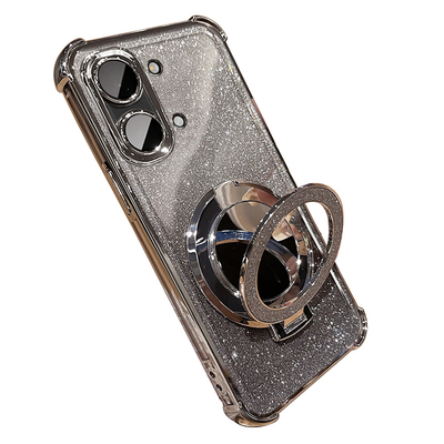 适用红米turbo5max手机壳小米trubo5保护软硅胶套透明自带镜头膜全包防摔redmiturbo女redmi高颜值带支架镜子