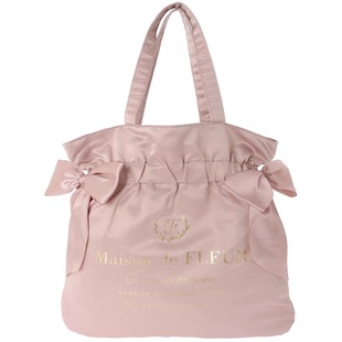 玫瑰日代现货Maison de fleur新款花柄内衬固定蝴蝶结缎面单肩包