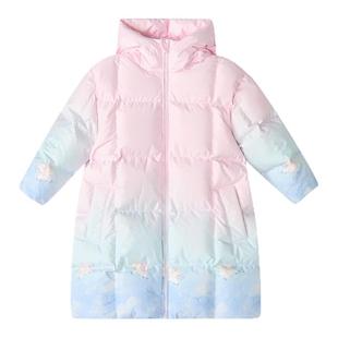 [三防蓄热]笛莎官方旗舰女童羽绒服长款冬季新款儿童宝宝童装保暖