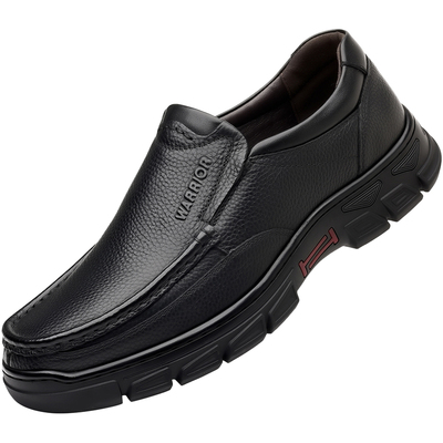 回力真皮中老年防滑舒适爸爸皮鞋