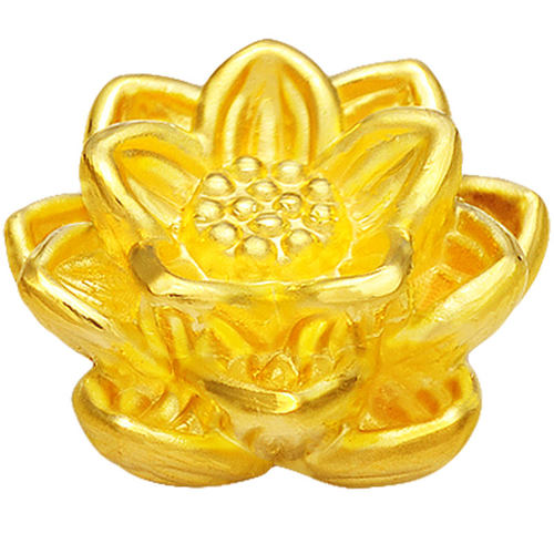 老克勒硬金999足金莲花黄金转运珠手链项链吊坠配饰送妈妈礼物