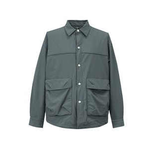 男士翻领夹克2025秋季新款潮流复古宽松休闲纯色防风保暖工装外套