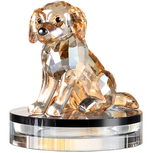 水晶小狗狗汽车摆件车载装饰品创意仪表台中控台高档车内饰品摆件