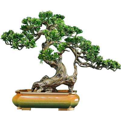 黄铜迎客松摆件新房乔迁礼物