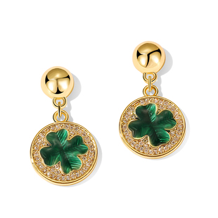 Juicy Grape幸运四叶草耳钉耳夹女适合夏天的耳环小众设计感 高级