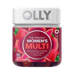 OLLY女性复合维生素软糖女士多维c营养叶酸生物素进口保健品90粒