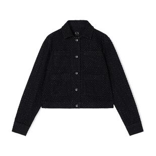ARMANI EXCHANGE/阿玛尼春夏新款女翻领复古短款衬衫式夹克薄外套
