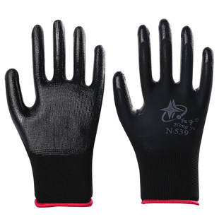 12双包邮星宇红宇N539丁青浸胶劳保手套机械耐磨耐油防护手套N529