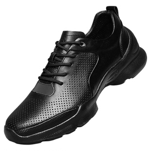 DQGECCO爱步特伦夏季男鞋打孔透气商务休闲鞋真皮运动镂空皮鞋男