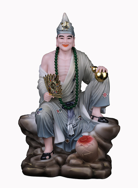 活佛神像降龙尊者济公家用汉白玉