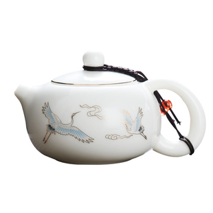 羊脂玉茶壶单壶高端家用泡茶套装陶瓷白瓷现代轻奢办公室工夫小号