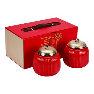 麦辞 灵芝孢子粉包装盒礼盒 三七粉礼品盒空盒子1斤陶瓷罐可定制