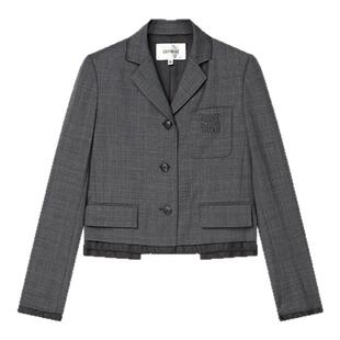 【沈羽洁同款】ERINRAE春季新品miu系学院风进口羊毛西装半裙套装