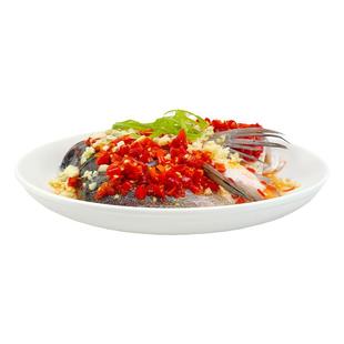 剁椒鱼头专用盘子蒸鱼盘圆形白色大盘子陶瓷鱼头盘10寸菜盘家用12