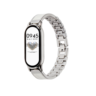 适用小米手环10/9表带夏天金属8nfc版手腕带高级感女生7654手表链夏季智能运动手环五六七八代手表带替换手链