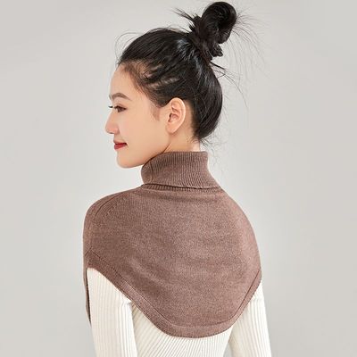 高领脖套女假领子针织毛线护颈椎保暖围脖围巾秋冬季套头披肩