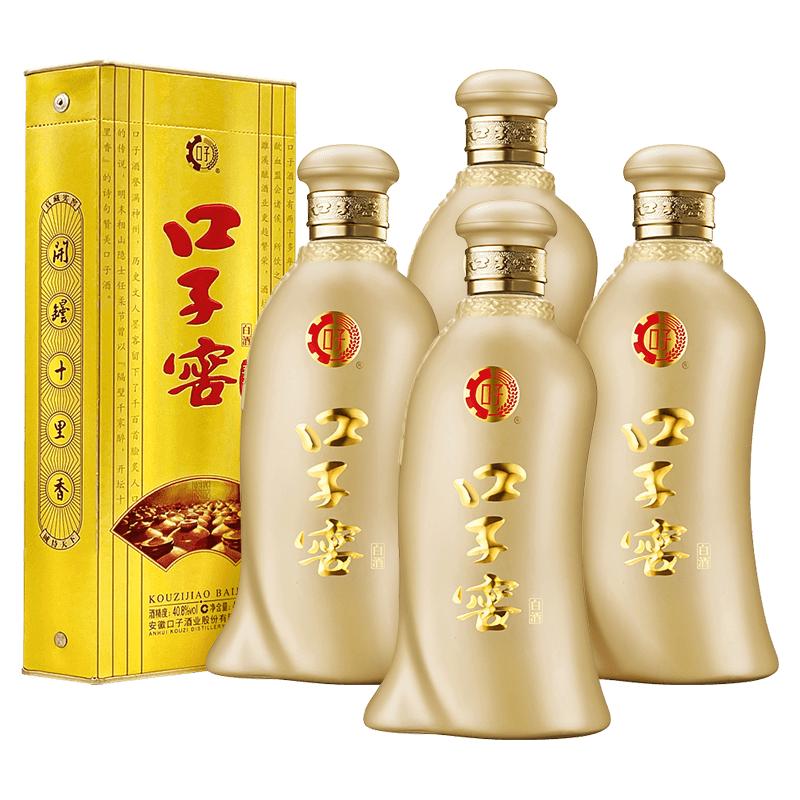 口子窖5年型40.8度400mL*4瓶手提装 五年型白酒送长辈 官方旗舰店