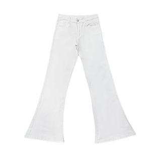 李李服饰白色低腰不贴腿微喇牛仔裤女26春季气质修身显瘦长裤