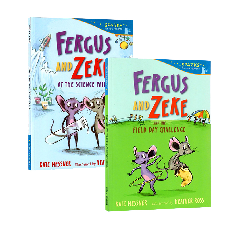 费格斯和泽克3册Fergus and Zeke 英文原版绘本 费格斯和泽克在科学博览会上/野战日挑战赛 儿童英语彩绘图画书 趣味生动读物