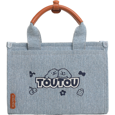 TOUTOU线条小狗牛仔大容量托特包