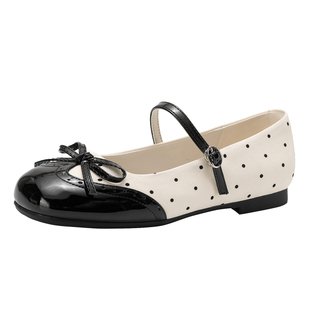 达芙妮波点玛丽珍鞋女2026新款春夏配裙子巨好看小皮鞋平底单鞋子