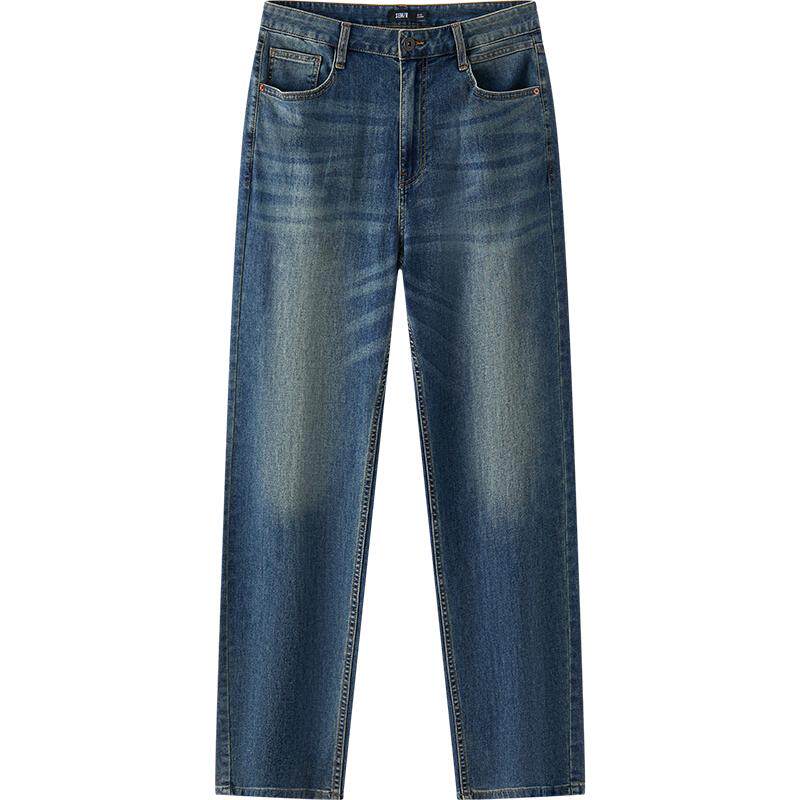 森柔|森马牛仔裤男夏季弹力复古水洗合体直筒裤休闲通勤百搭长裤