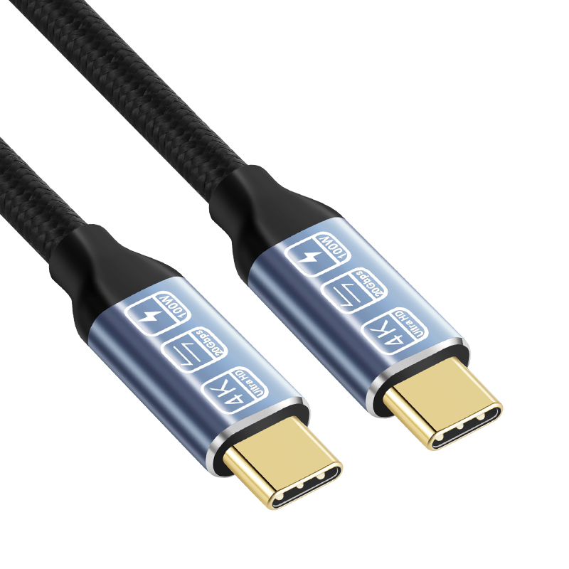 一線通雙頭Type-c手機快充數(shù)據(jù)線PD100W平板筆記本電腦硬盤高速傳輸投屏線全功能視頻線5A華為蘋果通用充電線