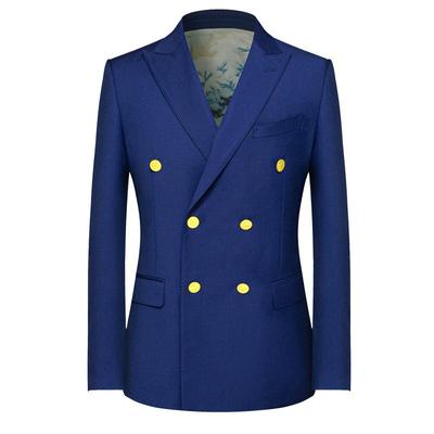 本派双排扣戗驳领羊毛西装外套男