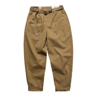 长裤小直筒日系送腰带休闲裤纯棉